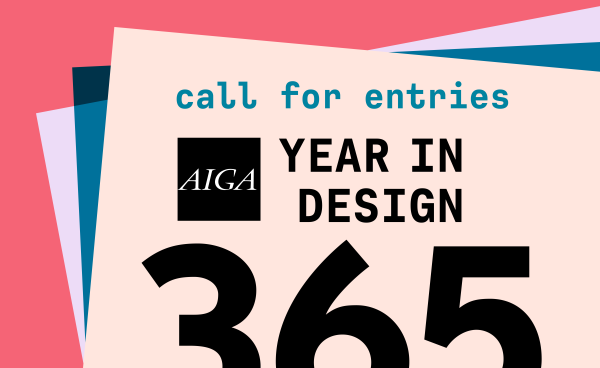 365 Year in Design Logo with large neon numbers in pink yellow and green