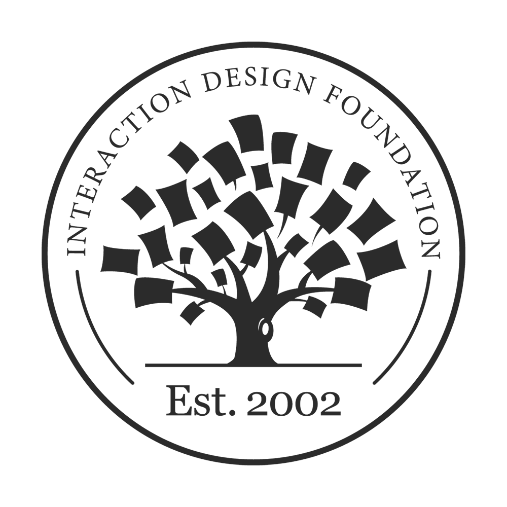 Interaction Design Foundation Logo Mark with "Est. 2002" and an image of a tree